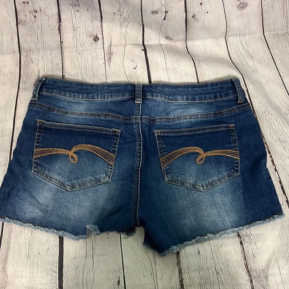 Justice Embroidered Denim Shorts Girls 16.5